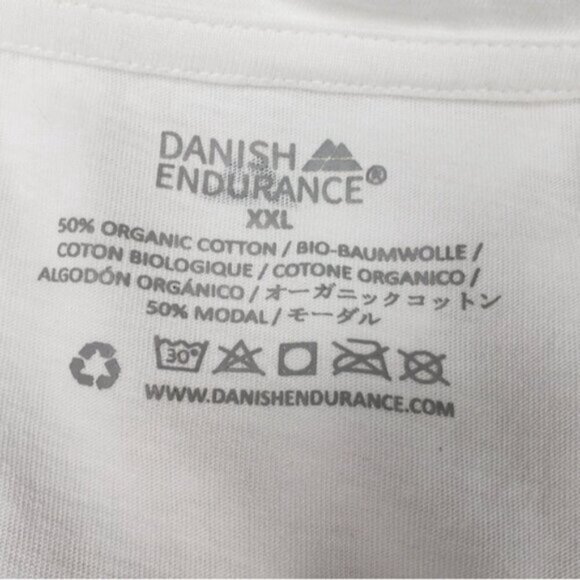 Danish Endurables White Short Sleeve Tee Classic Organic Cotton Modal Men's XXL - Picture 6 of 10
